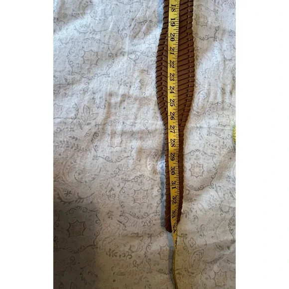 White House Black Market Faux Leather‎ Woven Belt S/P Gold Tone Buckle Vachetta - Picture 4 of 15